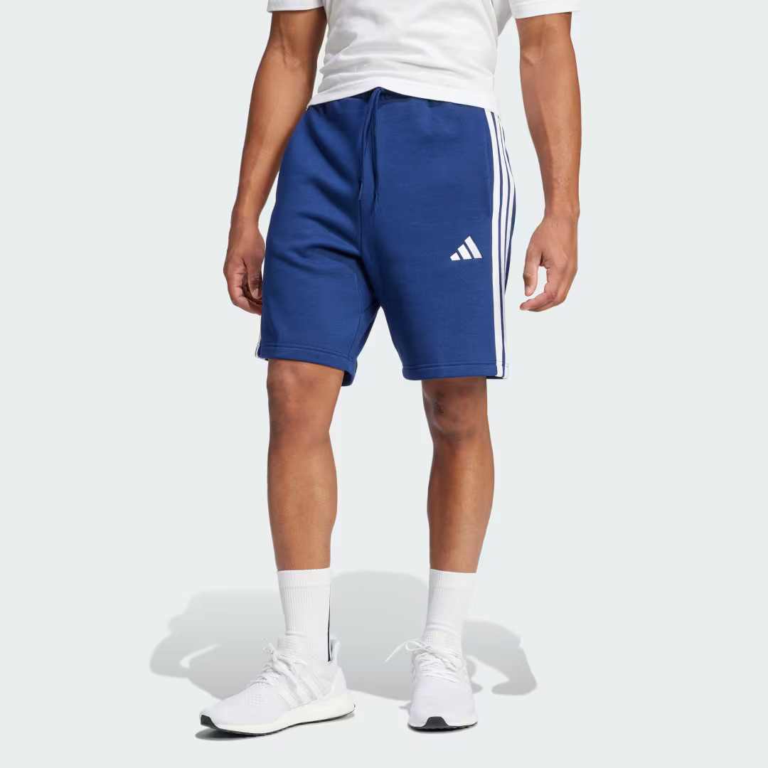 adidas Essentials 3-Stripes Fleece Shorts Dark Blue 2XL - Mens Originals Shorts | adidas (US)