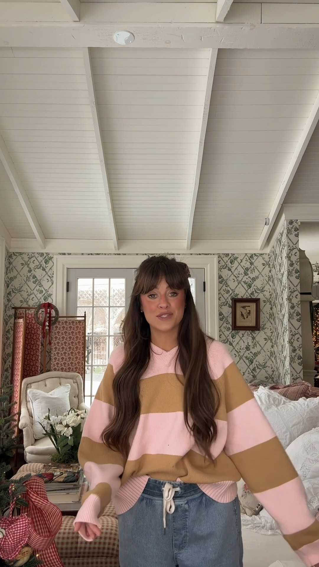 Cozy winter fit with a splash of sunshine. I grabbed the sweater in an xl and the jeans in a small. I have on the trouser below, but both wide leg pull on pants are amazing! 

#LTKootd #LTKmomlife