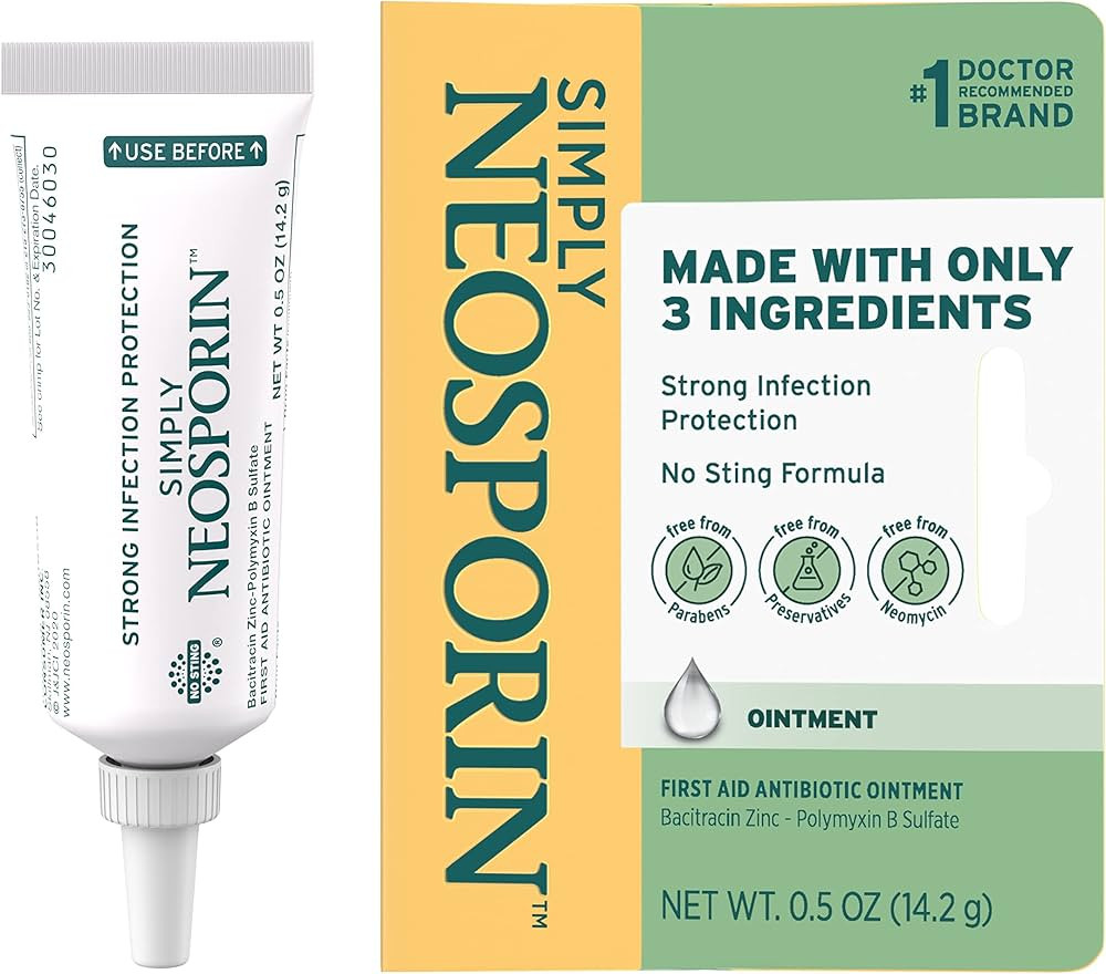 Neosporin Simply Formula 3-Ingredient First Aid Antibiotic Ointment and Wound Care Treatment with... | Amazon (US)