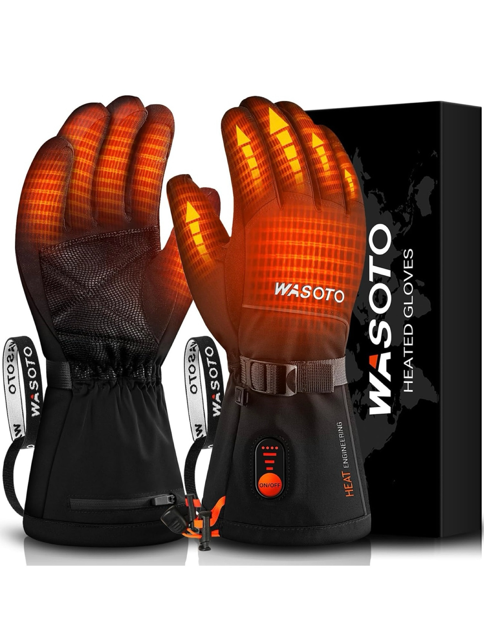 Heated Gloves for Men and Women - 7.4V 22.2WH Battery Heated Ski Gloves Touchscreen Water Resistant Electric Heated Gloves for Winter, Work, Skiing, Fishing, Hiking or Camping