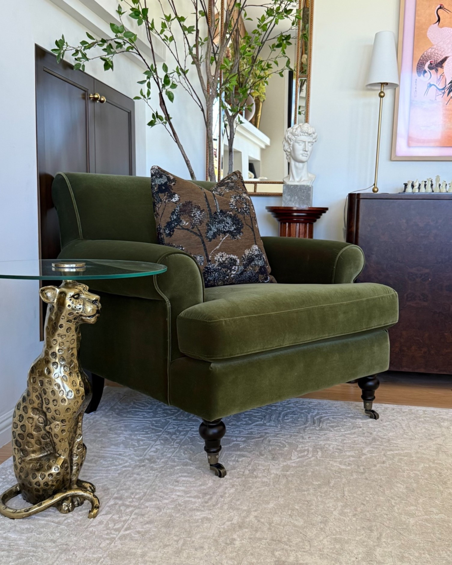 My Amazon velvet chair and leopard table that just came back in stock!

#LTKHome