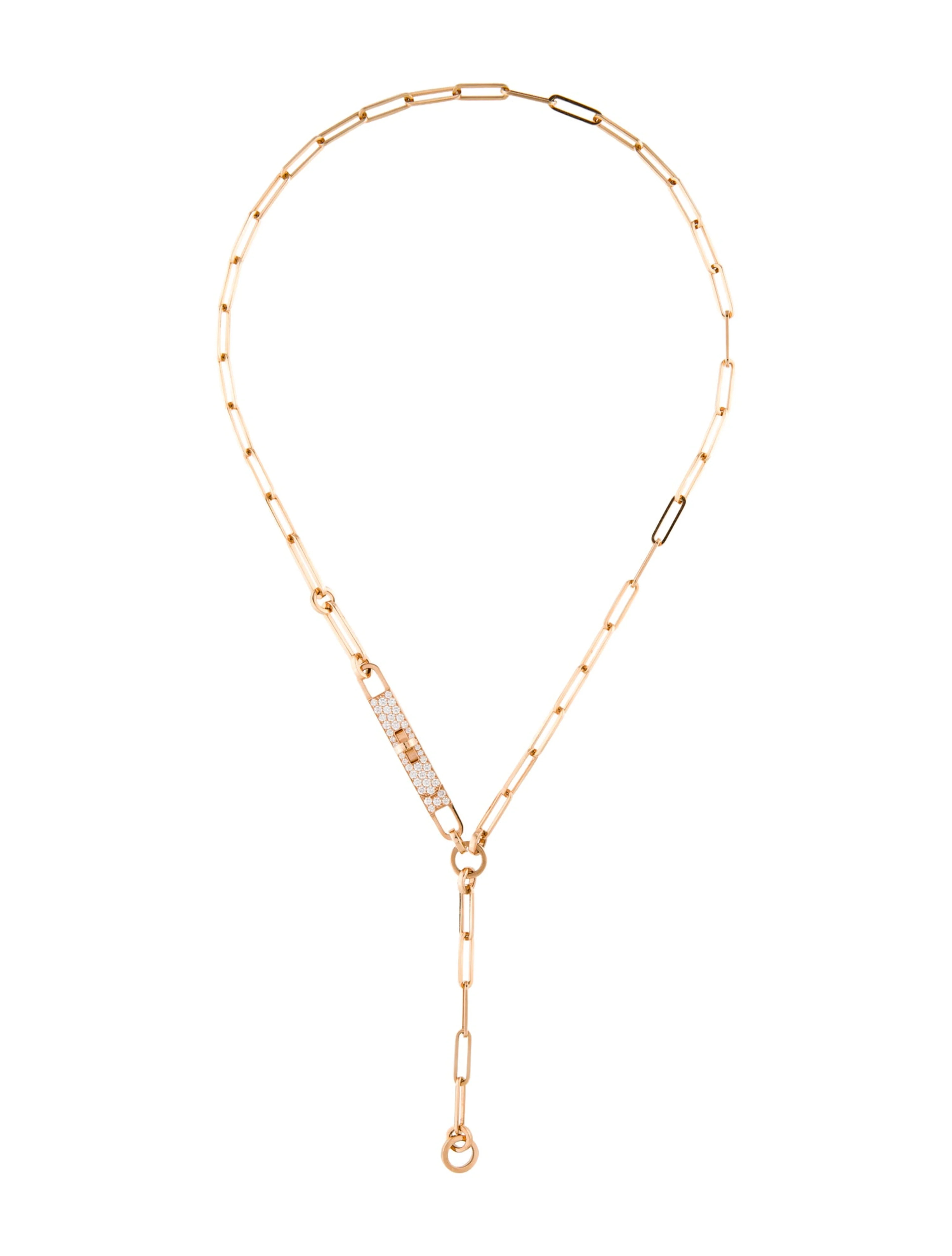 18K Diamond Kelly Chaine Lariat Necklace, Small Model | The RealReal