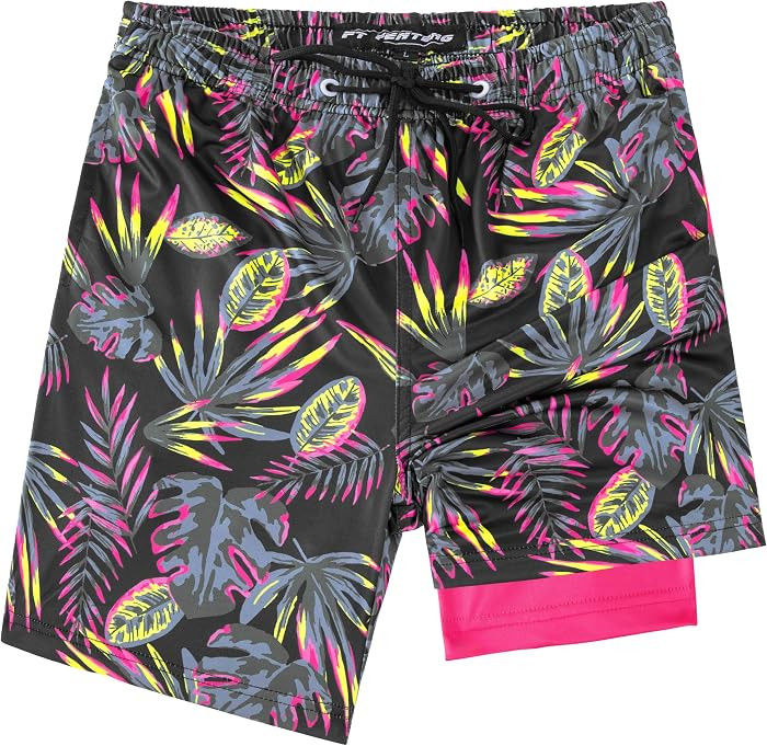 Boys Swim Trunks with Compression Liner Boys Stretch Swim Shorts Quick Dry 2 in 1 Beach Shorts 4-... | Amazon (US)