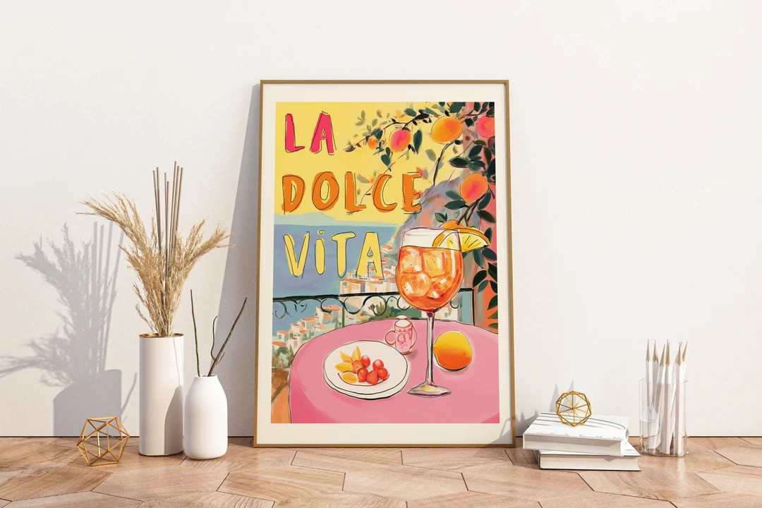 La Dolce Vita, Amalfi Coast Italy, Printable DIGITAL Art, Colorful Art Painting, Italian, Positan... | Etsy (US)