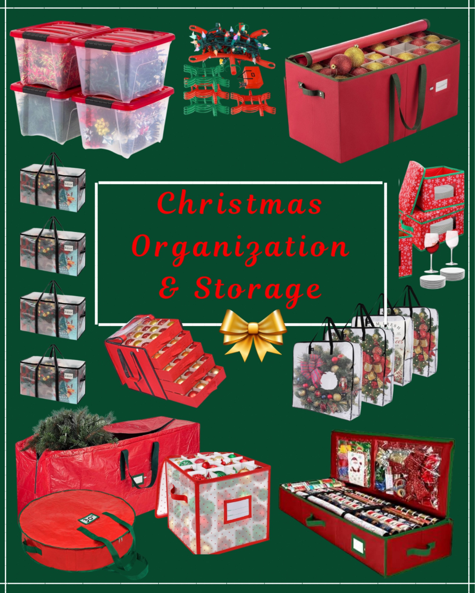 Amazon Christmas organization and storage. Christmas organization, and storage. Christmas ornament storage. Christmas wrapping paper storage. Christmas wreath storage. Christmas tree bag. Christmas tree storage. Christmas lights storage. Christmas Storage totes. Christmas Storage bins. Storage totes. Storage bins. 

#LTKSeasonal #LTKSaleAlert #LTKHoliday