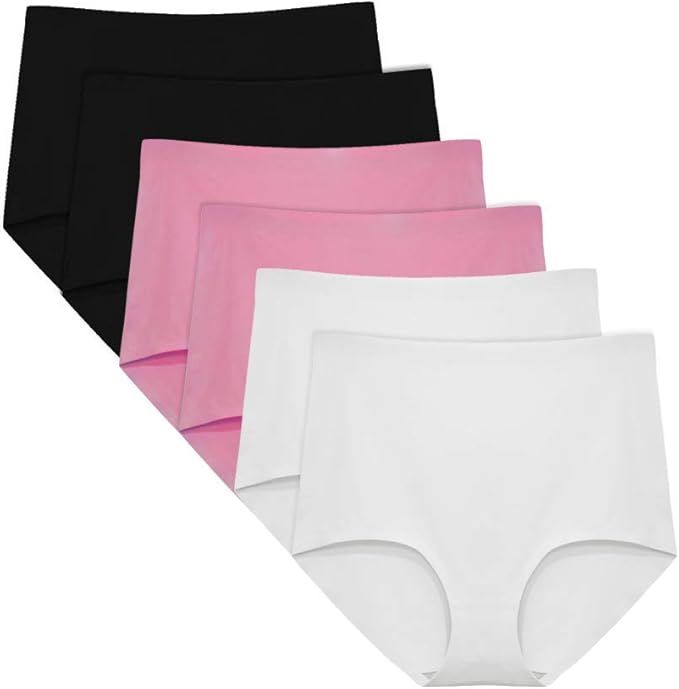 FallSweet No Show High Waist Briefs Underwear for Women Seamless Panties Multi Pack | Amazon (US)