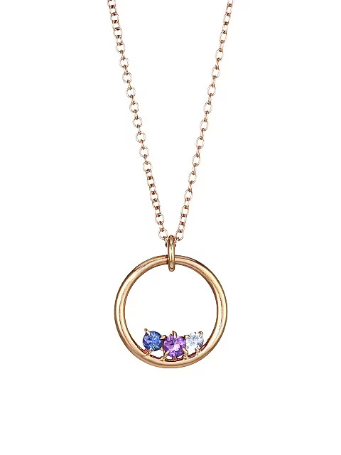 Phillips House Dusk 14K Rose Gold, Amethyst &amp; Blue Sapphire Loop Pendant Necklace | Saks Fifth Avenue