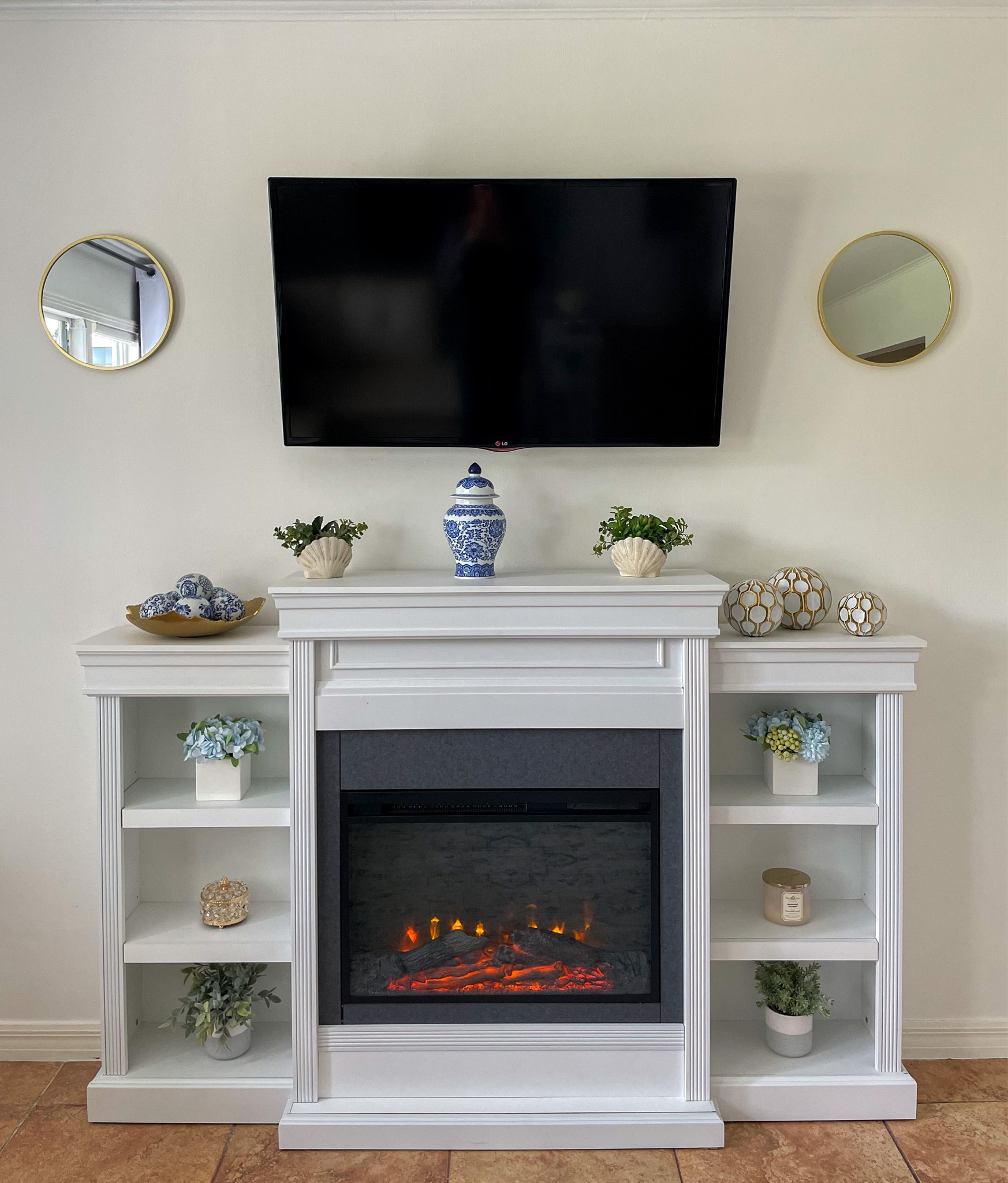 Believe it or not this beautiful fireplace is not just for aesthetics but it actually works as a heater too. And how beautiful is the mantel #founditonamazon #amazonhome

#LTKhome