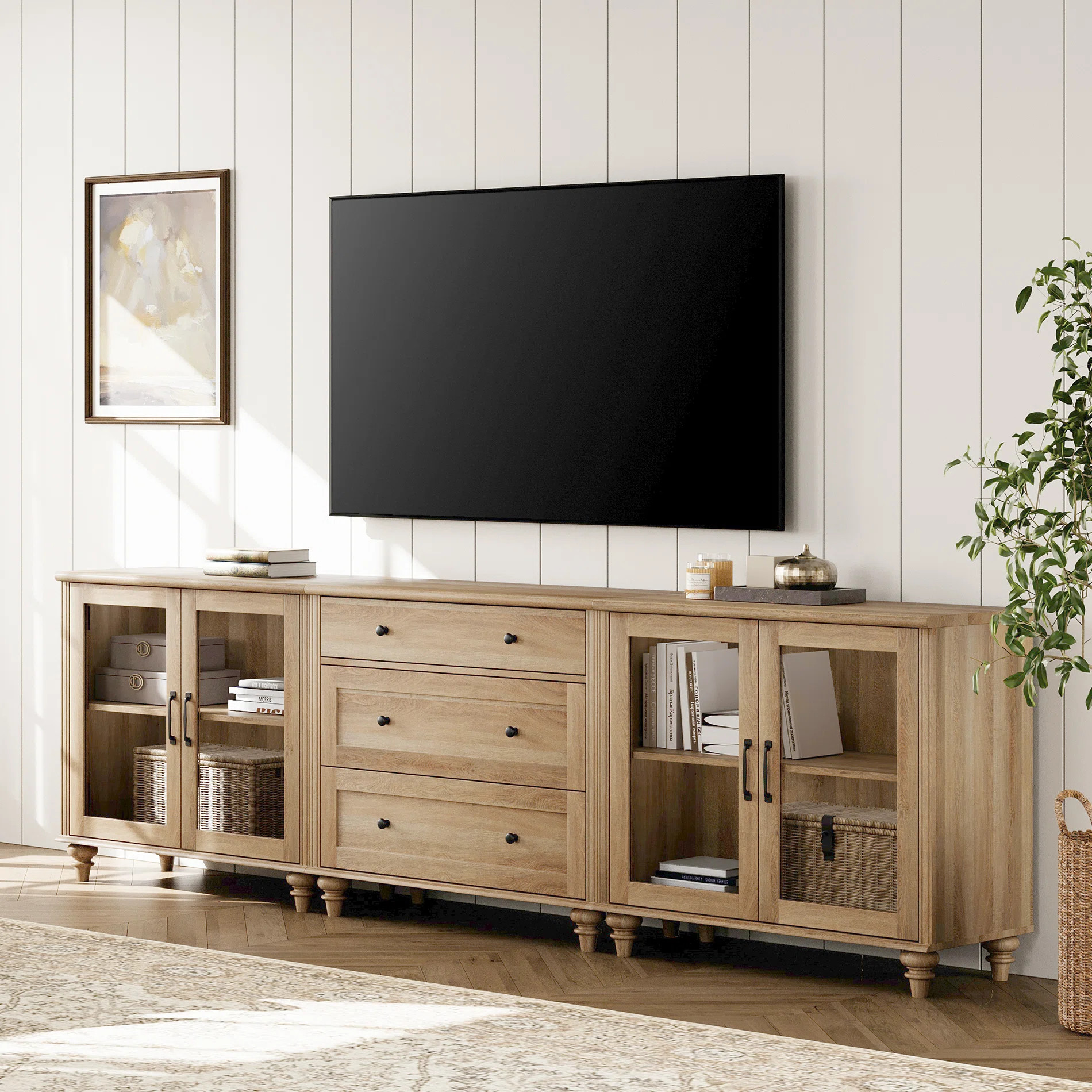 Scarlett 3-In-1 TV Stand for TV's up to 85" | Wayfair North America