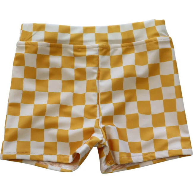 Farewell Swim | (Yellow Check Trunk, Size 3Y) | Maisonette | Maisonette