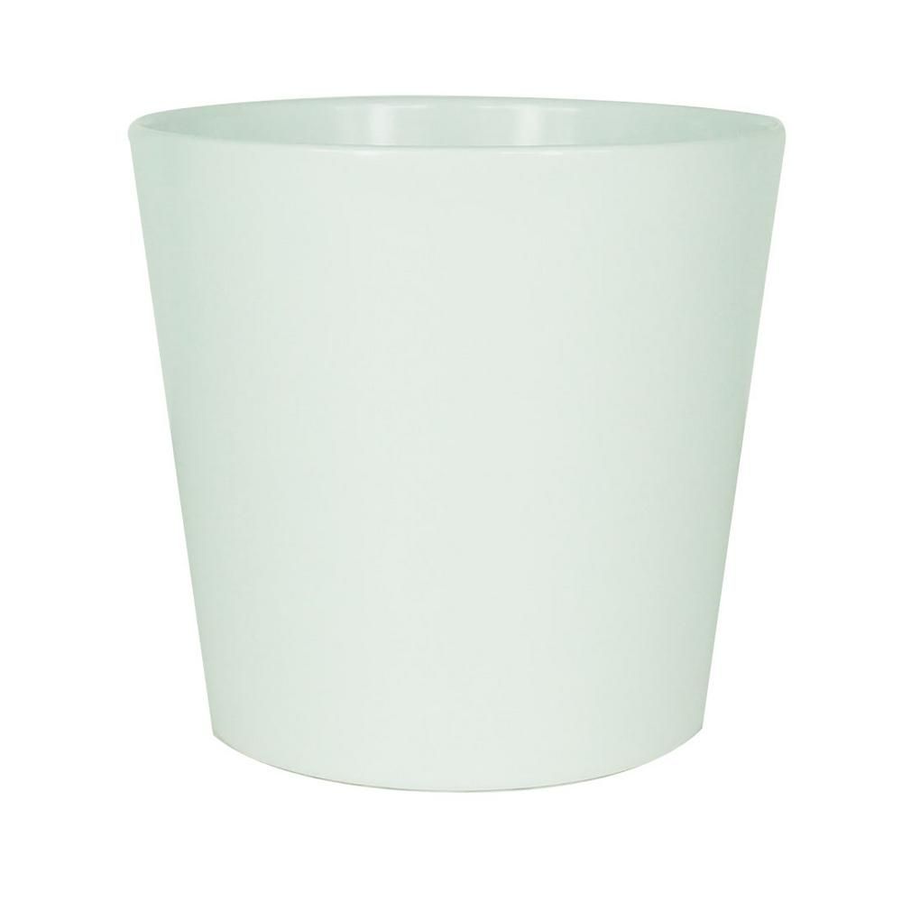 5 in. Small White Ceramic Modern Flare Planter | The Home Depot