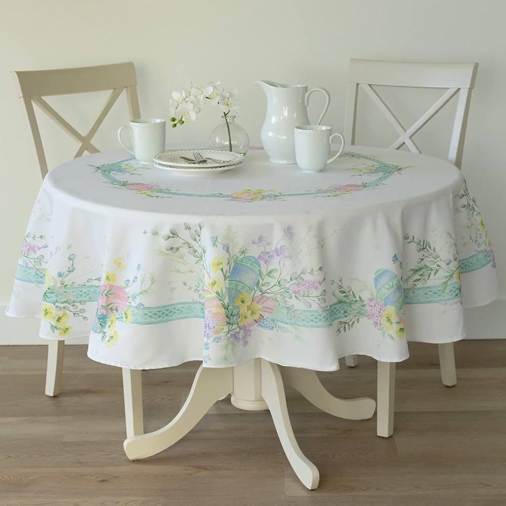 Benson Mills Easter Meadow Easter Fabric Tablecloth, Spillproof Indoor/Outdoor Spring and Easter ... | Amazon (US)