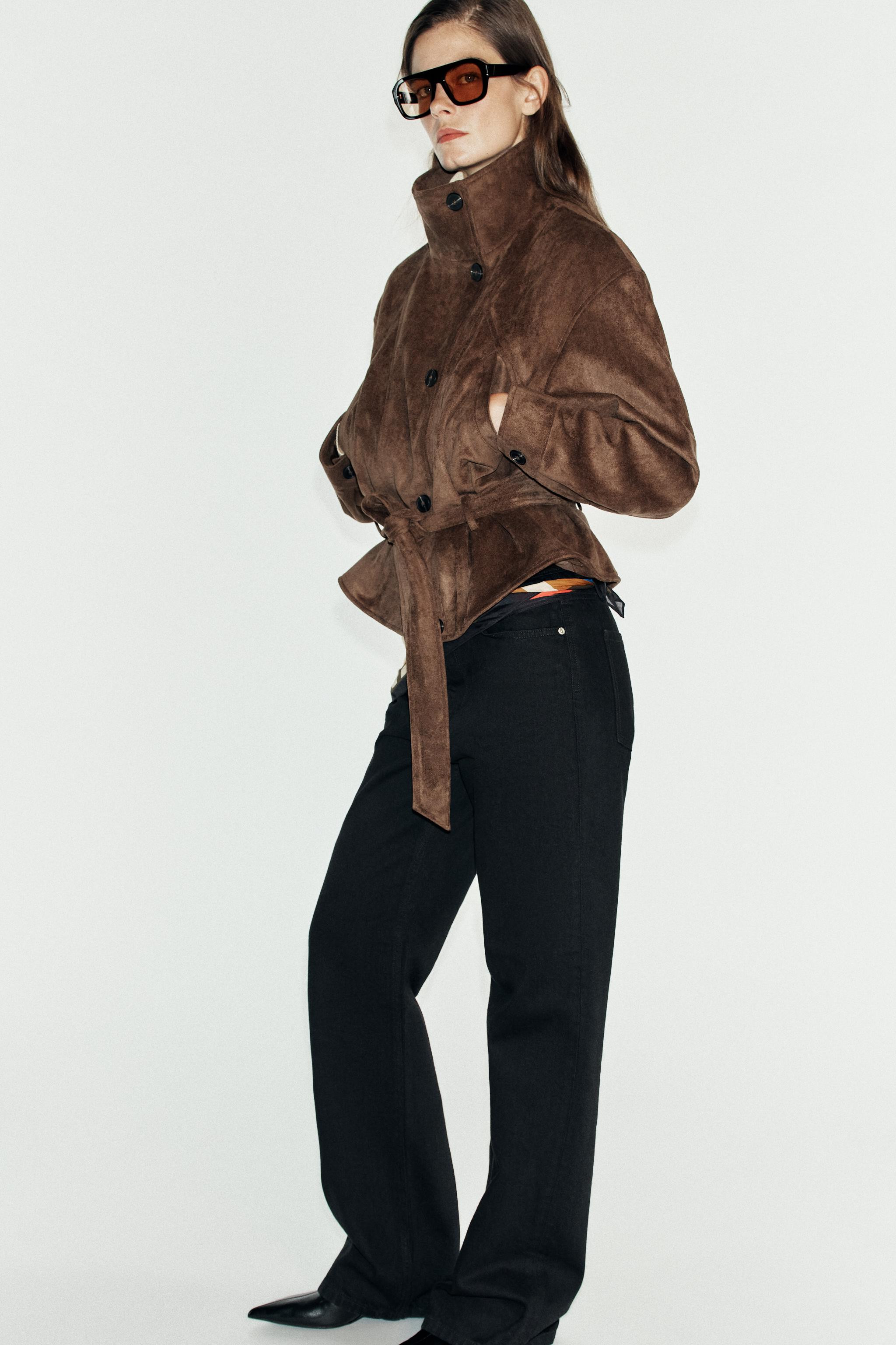 FAUX SUEDE BELTED JACKET | Zara FR