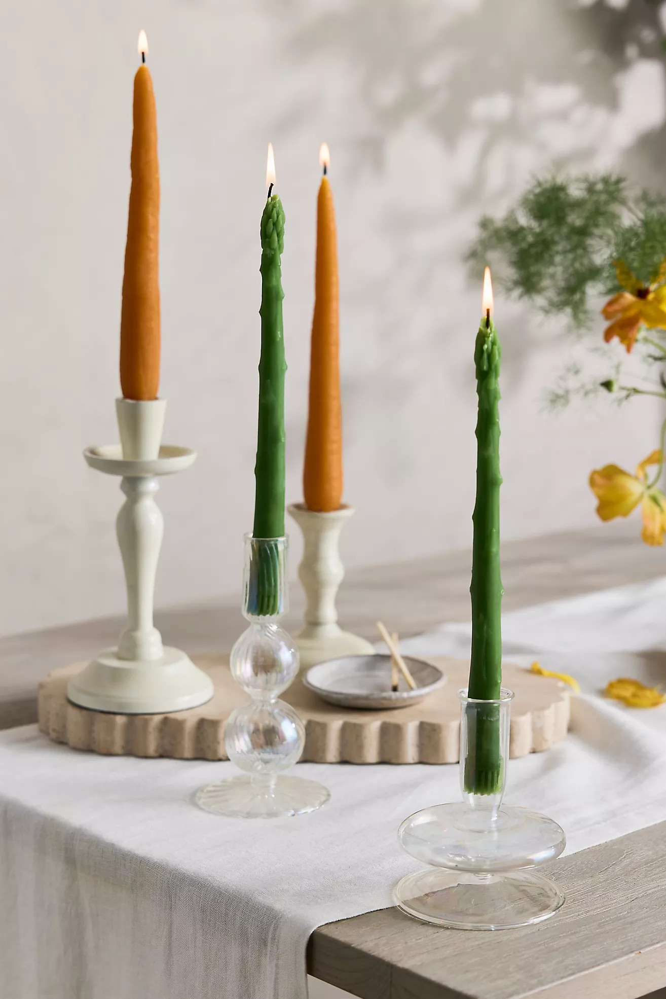 Happy Organics Asparagus Beeswax Tapers, Set of 2 | Anthropologie (US)