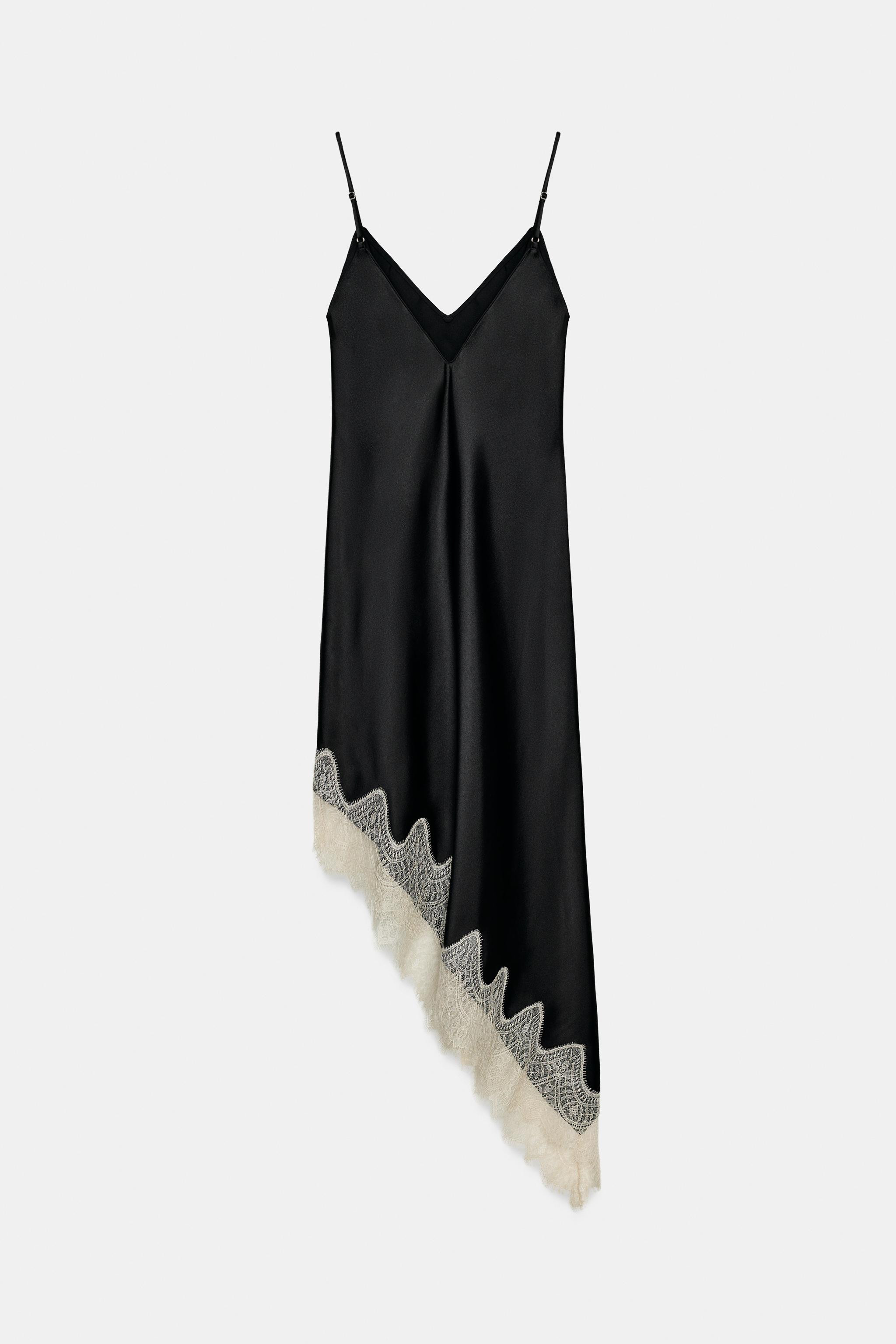 SATIN EFFECT LACE DRESS | Zara US