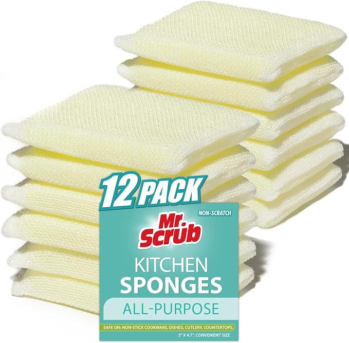 Mr. Scrub All-Purpose Sponges, Non Scratch, for Washing and Cleaning Dishes, Premium Scrub and Sc... | Amazon (US)