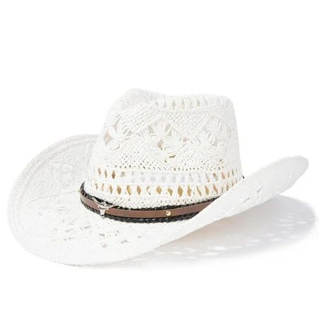 ANDORRA White Cowboy Hat for Women Cowgirl Hat Woven Cowgirl Hats Women Western Cowboy Hat Mens Cowb | Walmart (US)