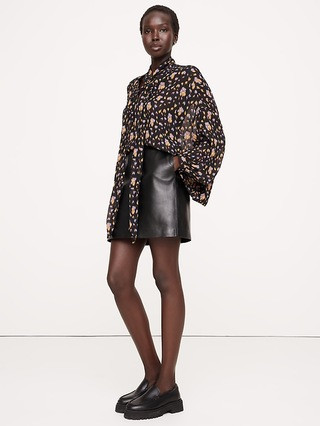 Georgette Cross-Tie Trapeze Top | Banana Republic (US)