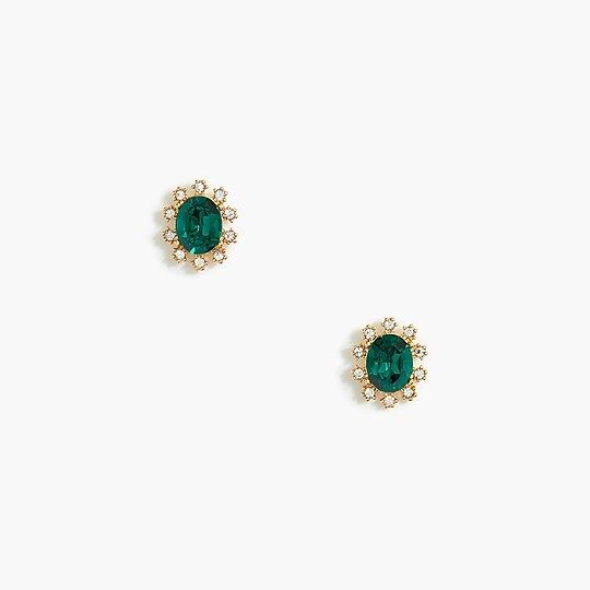 Oval gem earrings | J.Crew Factory