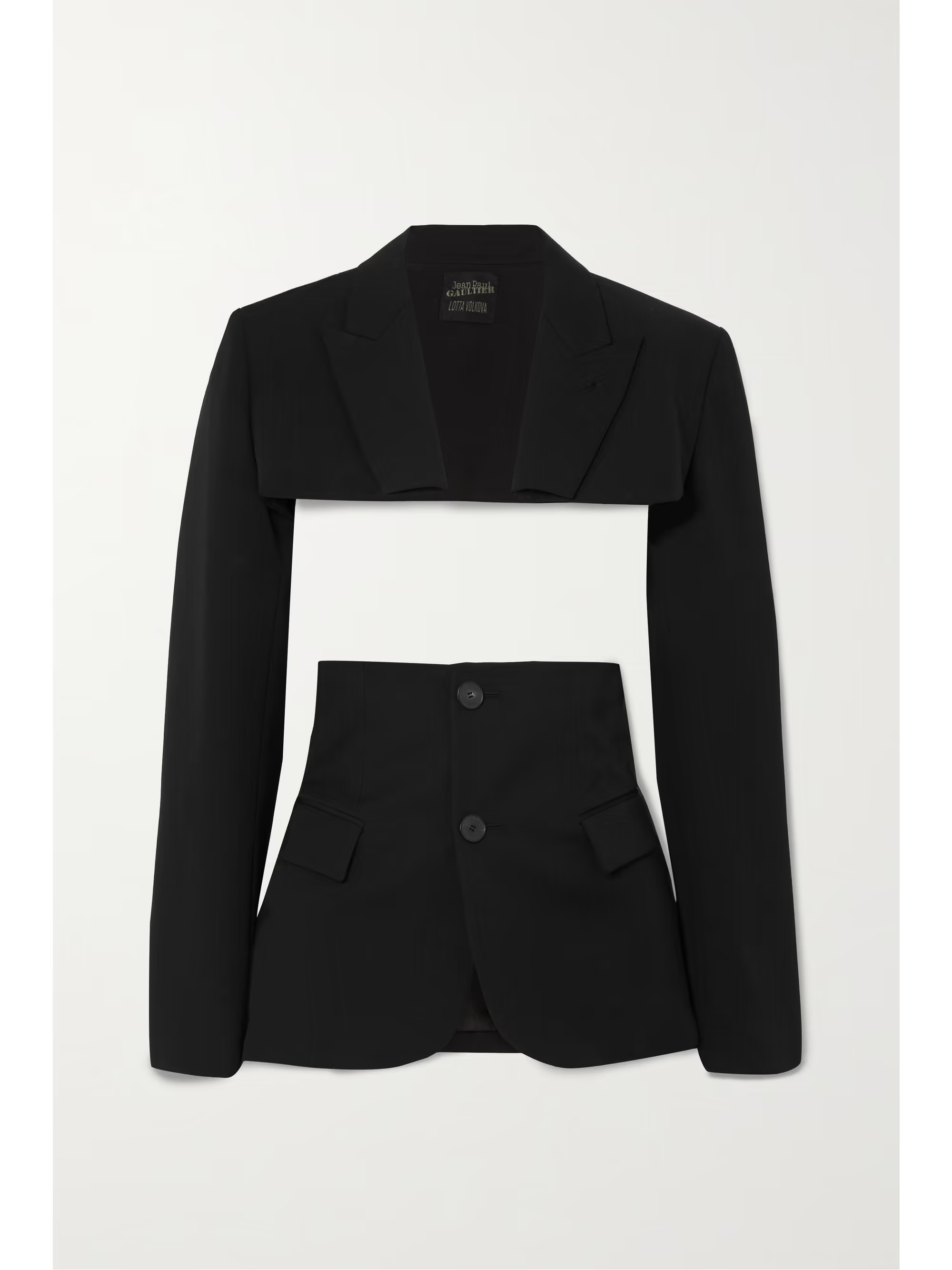 Black + Lotta Volkova two-piece wool blazer | JEAN PAUL GAULTIER | NET-A-PORTER | NET-A-PORTER (US)