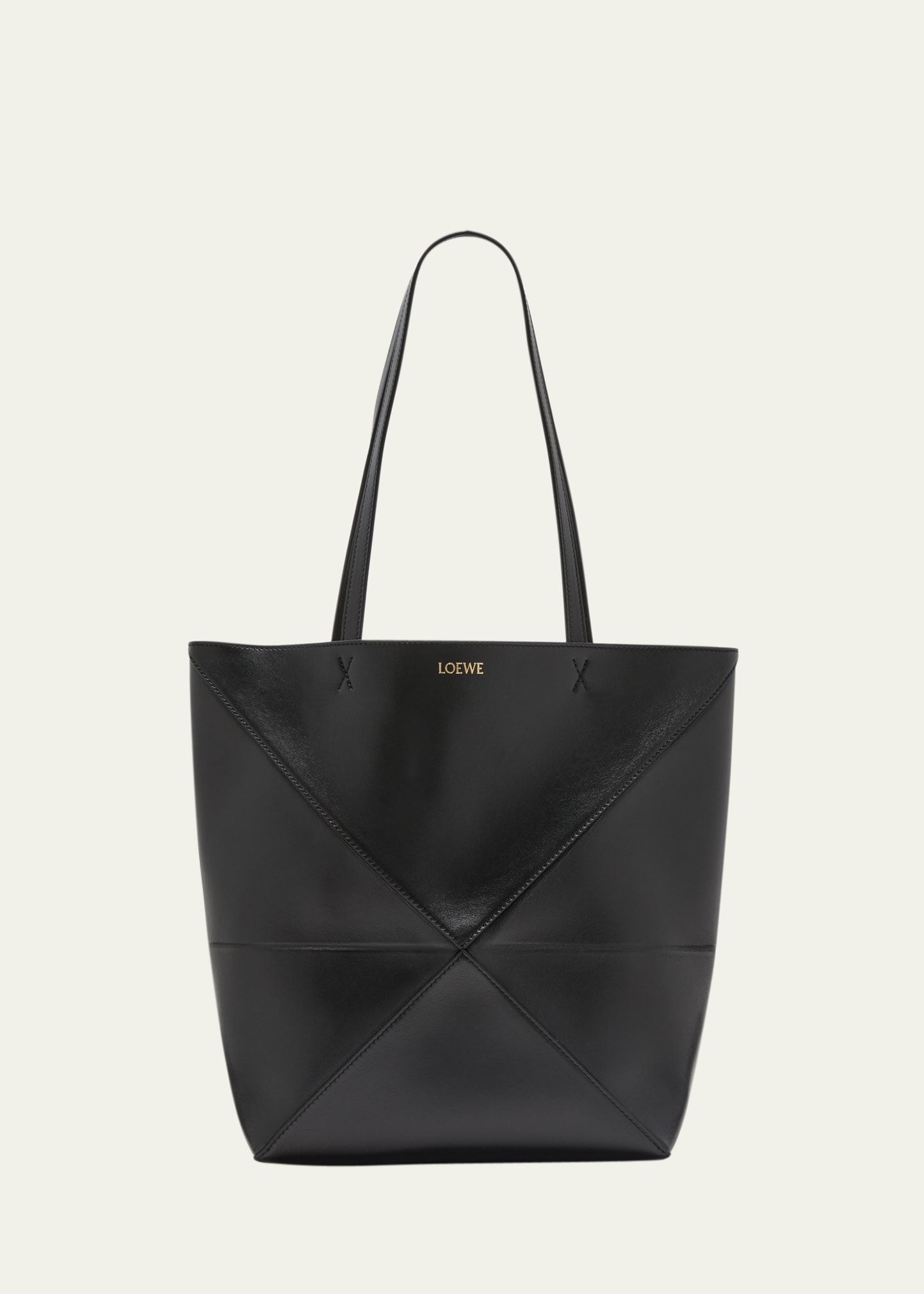 Loewe Puzzle Fold Medium Tote Bag in Shiny Leather | Bergdorf Goodman