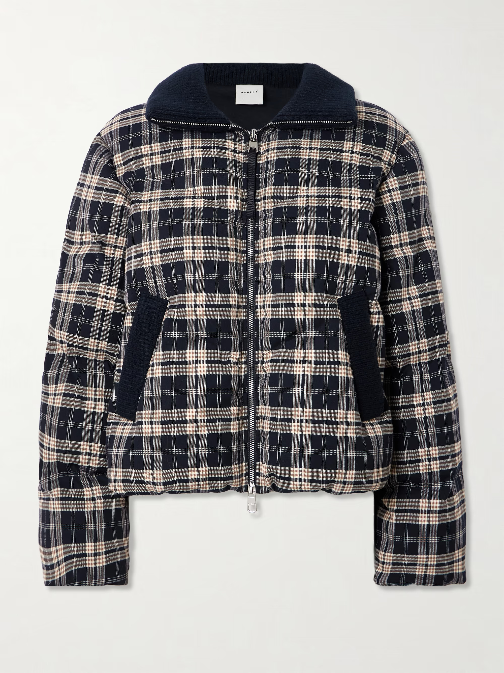 Bryony ribbed knit-trimmed quilted checked ski jacket | NET-A-PORTER (US)