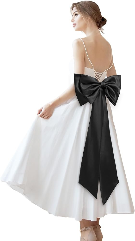 Bencailor Big Satin Bow Large Detachable Bow Train for Dress 17.72" Wide Waist Sash Belt Bride Fo... | Amazon (US)