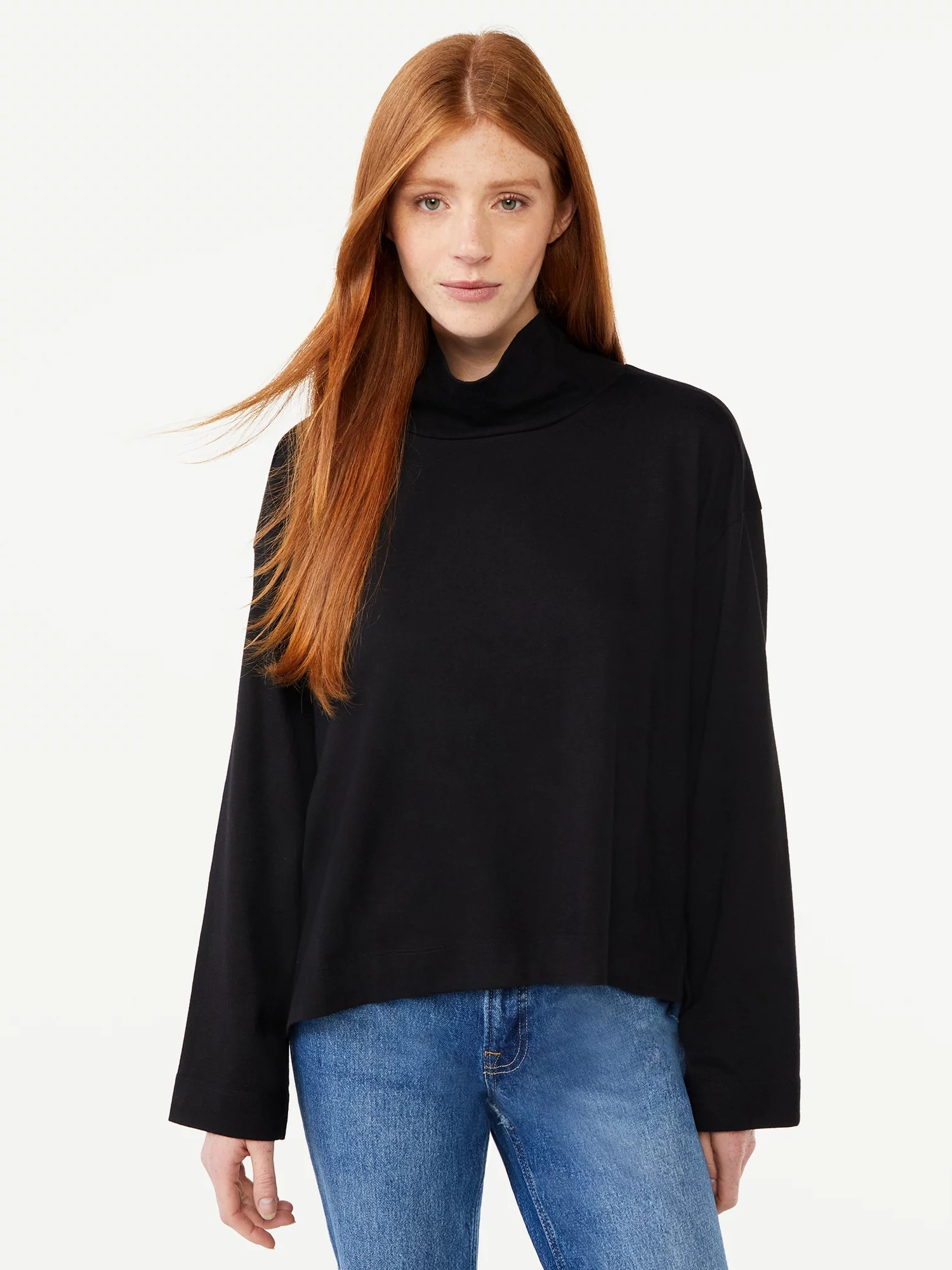 Free Assembly Women's Turtleneck Sweater, Lightweight - Walmart.com | Walmart (US)