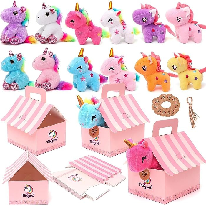 Unicorn Party Favors Unicorn Stuffed Animals for Girls Mini Stuffed Animals Bulk Plush Keychain B... | Amazon (US)