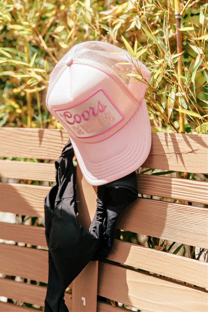 NEW!! Banquet Patch Trucker Hat in Light Pink | Glitzy Bella