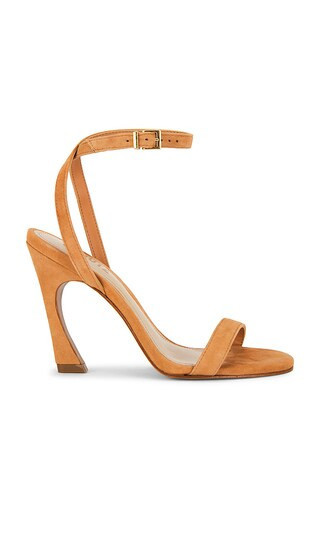 Schutz Cadey-Lee Curve Lace Sandal in Brown. - size 7.5 | Revolve Clothing (Global)