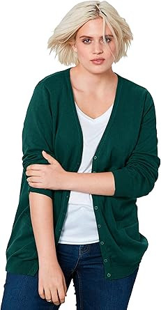 ellos Women's Plus Size Everyday Cardigan Sweater | Amazon (US)