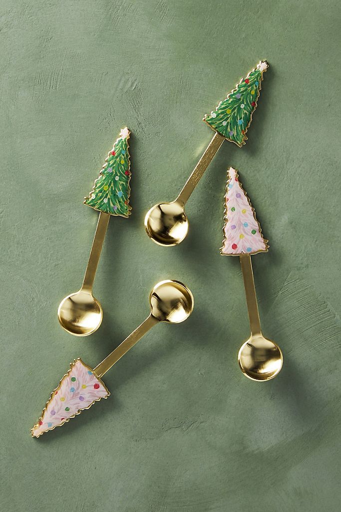 Holiday Tree Teaspoons, Set of 4 | Anthropologie (US)