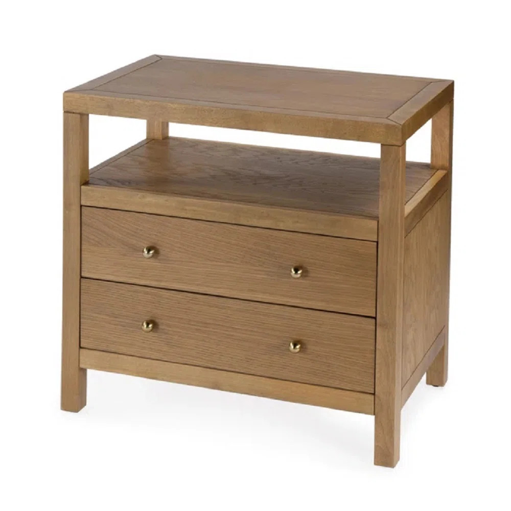 Nora 2-Drawer Wide Nightstand | Perigold