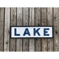 Solid Wood Lake Sign, Rustic Barn Board Camp Décor, Hand Painted Cottage Lakehouse Gift | Etsy (US)