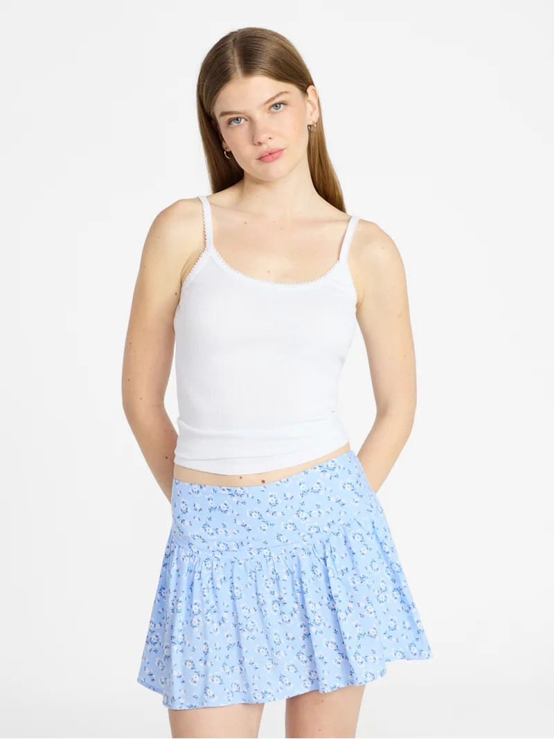 No Boundaries Pointelle Tank Top, Women's XXS-XXL | Walmart (US)