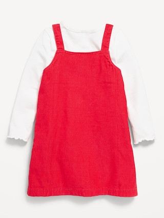 Printed Long-Sleeve T-Shirt and Jean Dress Set for Toddler Girls | Old Navy (US)