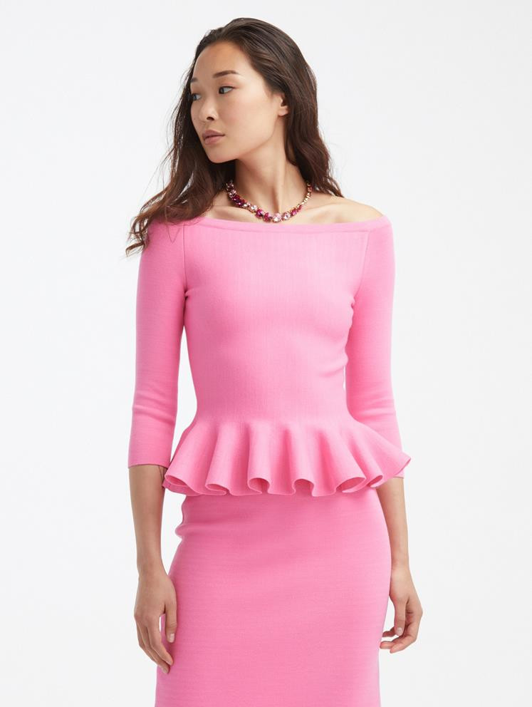 Knit Peplum Top | Oscar de la Renta
