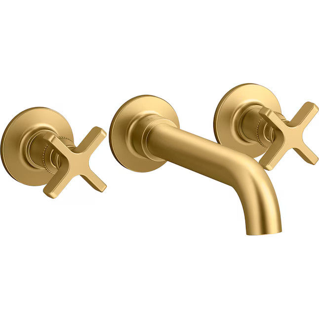 KOHLER Castia by Studio McGee Vibrant Brushed Moderne Brass 2-handle Wall-mount Low-arc Bathtub F... | Lowe's