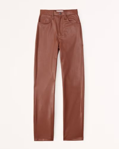 Women's Vegan Leather 90s Straight Pants | Women's Best Dressed Guest - Party Collection | Abercr... | Abercrombie & Fitch (US)