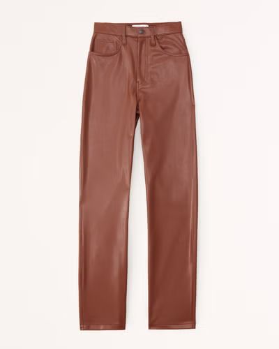 Vegan Leather 90s Straight Pants | Abercrombie & Fitch (US)