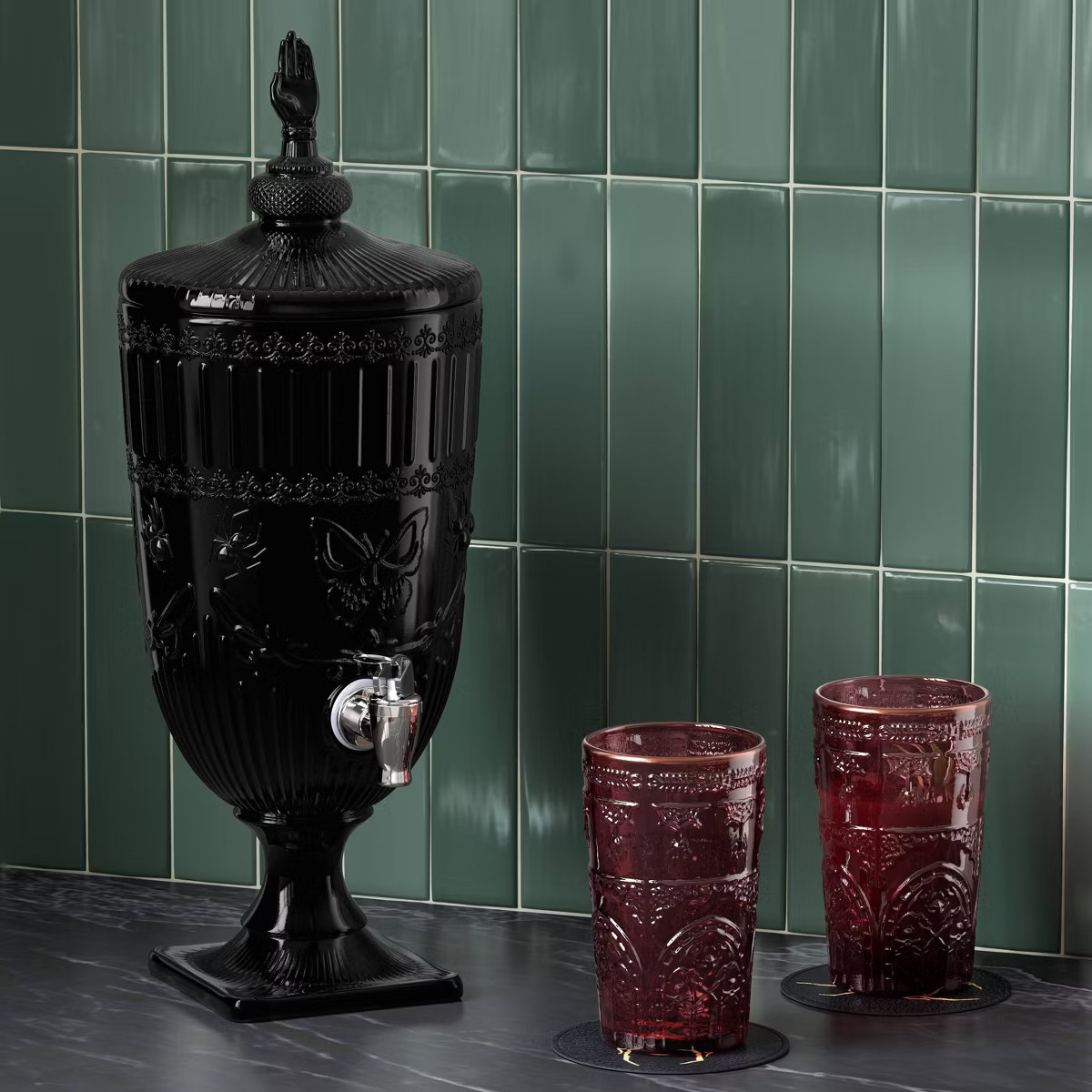 108.22oz Glass Beverage Dispenser Black - Threshold™ | Target