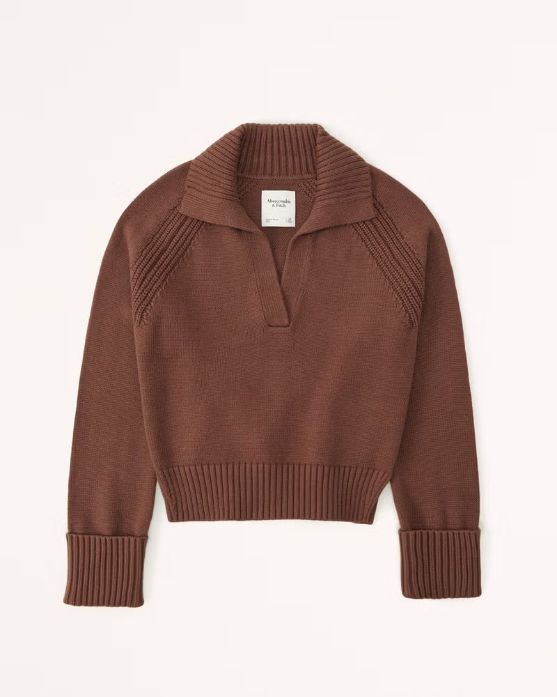 Women's Notch-Neck Sweater | Women's Fall Outfitting | Abercrombie.com | Abercrombie & Fitch (US)
