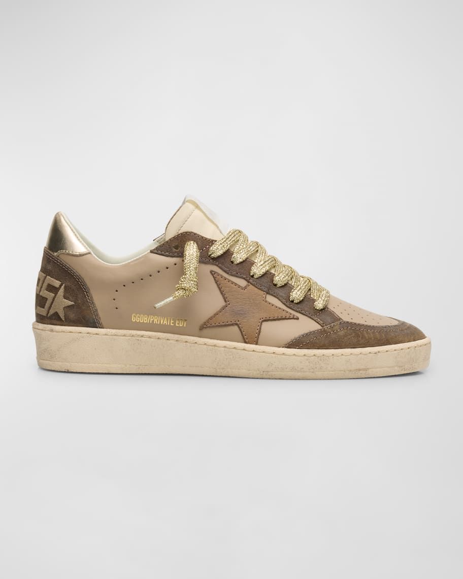 Golden Goose Ball Star Mix Leather Sneakers | Neiman Marcus