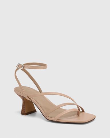 Maeve New Flesh Leather Flared Heel Sandal | Wittner
