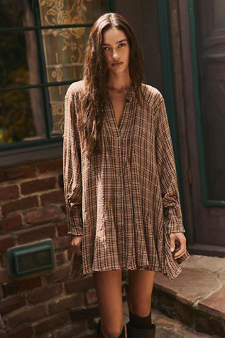 Backroads Plaid Button Down Mini Dress | Free People (Global - UK&FR Excluded)