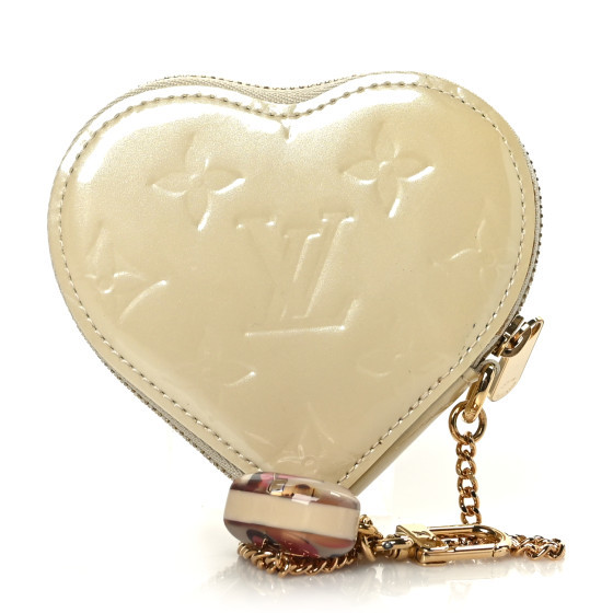 LOUIS VUITTON Vernis Heart Coin Purse Blanc Corail | FASHIONPHILE (US)