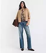 Ribbed Mock Neck Sweater Jacket | LOFT