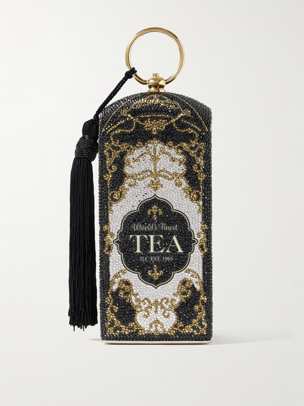 Judith Leiber Couture - Tea Crystal-embellished Gold-tone Clutch - Black | NET-A-PORTER (US)