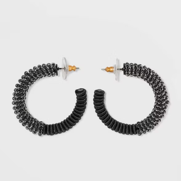 SUGARFIX by BaubleBar Mixed Media Monochrome Hoop Earrings | Target